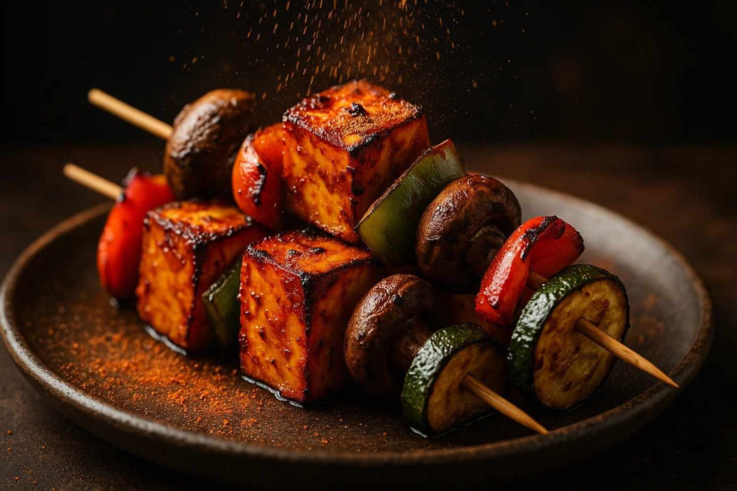 Paneer Tikka - Grilled cottage cheese with bell peppers