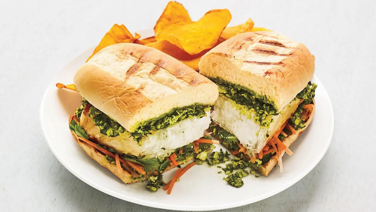 Grilled Hariyali Fish SandwichGulab Jamun
